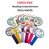 PVC Story Wands Cartões de aula Board Book Book Reading Ajuda para crianças aprendizes de ensino Ajuda Recursos de sala de aula O jogo em família em casa