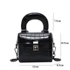 Drawstring Women Alligator Designer Lock Stone Patroon Koreaanse handtas Lady Chains Crocodile Trendy Crossbody Bag vrouw 2024 Bolsa