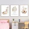 Nordic Little Fresh Wall Art Wildflower Rainbow Butterfly HD Oil på Canvas Affischer and Prints Nursery Baby Room Home Decor Gifts