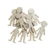 50pcs décorations de bébé décoration en bois en bois pour les gens découpes de figurines enfants peignant des copeaux de bois scrapbooking bricolage artisanat