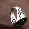 S25 Sterling Gümüş Takı Şık ve Kişiselleştirilmiş Köpek Head Bulldog Açık Yüzük Erkek Vintage Thai Jewelry240412