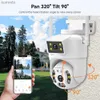 PTZ Cameras 8MP 4K Double Lens WiFi Ptz Camera Smart Home Vision Night Dual Screen Outdoor 6MP Sécurité Protection CCTV CAME V380 PRO APPLICATION C240412