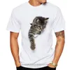 3D Cat Pattern Printed Men's T-shirt 3D Printed Short Sleeved TEMTMU