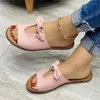Slippers Summer Women Sandals Fashion Bow Femme pour les chaussures à bout ouvert décontracté