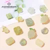 1 Pc Natural Light Green Jade Carved Bead Cat Paw Wealth Square With Hole Bead For Jewlery Making Diy Pendant Necklace Accessory