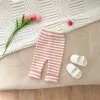 Trousers Autumn New Baby Striped Knit Leggings Infant Girl Stretch Leggings Kids Trousers Toddler Casual Pants Baby Knitted Pants