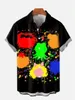 Casual shirts voor heren 2024 shirt met korte mouwen kleine stropdas print Hawaiiaanse revers top groot formaat losse zomer