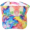 Visors Wide Brim Hats Bucket Hats Tie Dye Visor Women Sun Hat Baseball Cap Womens Hats Athletic No Top Visors Womens 240412