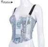 Tank TOPS Money Print Sexig korsett Camisole Crop Tops för Women Strap Night CB Party Backless Fitness Zipper3483868
