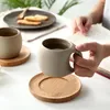 Kopjes schotels Japanse stijl gepersonaliseerde keramische koffiekopje met bamboe saucer Home Breakfast Milk Mok Office Afternoon Tea