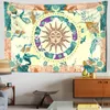 Tapisserier Sun Burning Vine Tapestry Wall Hanging Bohemian Hippie Witchcraft Mandala Aesthetics Room Home Decor