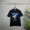 Trendig europeisk CA kortärmad t-shirt med flygplan bokstav mönster unisex topp tröja