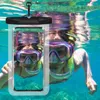 Bolsas de almacenamiento Bolso impermeable al aire libre de teléfono bajo el agua con soporte de teléfono celular transparente