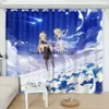 2023 Blackout Curtain Genshin Impact 2 panneaux anime Impression de vitres rideaux pour les traitements de fenêtre d'anime salon