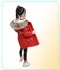5 6 8 10 12 lat młode dziewczyny ciepły płaszcz zimowy parkas odzież zewnętrzna nastoletni strój na świeżym powietrzu Dzieci Kurtka z kapturem futra 2109168185818