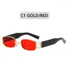 Sunglasses Vintage Black Square Women Small Rectangle Sun Glasses Men Female Gradient Clear Mirror