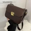 DrawString Youdeyisi Retro Small Square Bag: Ladies Bag Temperament Style Simple One-Shulder Messenger Fashion