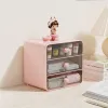 Cute Desktop Storage Box Organizer Creative Rabbit Transparent Drawer Storage Box Stackable Student Stationery Organizer Rack