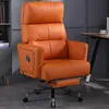 Leather Reading Chairs Nordic Recliner Design Swivel Chair Luxury Relaxing Computer Fauteuil De Bureau Living Room Furniture