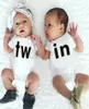 Family Matching Clothing Newborn Baby Boys Girls Bodysuit TWIN Letters Printed Short Sleeve Bodysuit Tops Outfits For Baby7511437