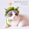 Appareils pour chiens faciles à porter un chapeau de compagnie Headswear Sunflower Lace-Up pour chats chiens ajusté Cosplay de voyage en plein air PO