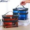 Cosmetic Bags 1 Pcs 2 Layers PVC Cosmetic Bag Travel Makeup Organizer Waterproof Clear Makeup Bag For Women Female Beauty Case Toiletry Kit L49
