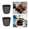 Baking Moulds Canele Mold Muffin Cup 4Pcs Non-Stick Cannele Mould Gray-Black