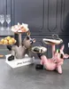 Harzhundstatue Butler mit Tablett für den Aufbewahrungstisch Live Room Französische Bulldoggen -Ornamente Dekorative Skulpturen Handwerk Geschenk 2205264080397