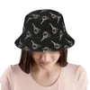 Bérets Hand tenant un globe oculaire sur fond noir terrorisme Skull Bucket Hat pour femmes hommes adolescents pliables bob chapeaux de pêche Panama Cap