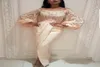 Плюс размер мусульманские вечерние платья v Neck 2019 Русалка с длинными рукавами кружевные щели исламский дубай с длинным вечерним платьем Prom Dres1532742