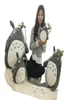 30 cm ins mjuk totoro docka stående kawaii japan tecknad figur grå katt plysch leksak med grönt blad paraply barn närvarande6262223