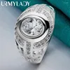 Küme halkaları urmylady 925 STERLING Gümüş İzle Yuvarlak Zirkon 6-10# Kadınlar için Düğün Nişan Partisi Moda Cazibesi Takı