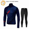 Cykeltröja uppsättningar Raudax 2021 Team Winter Bicyc Clothing Men Long Seve Thermal Fece Cycling Jersey Set Mtb Road Bike Cykelling Cykel Uniform L48