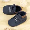 First Walkers Casual Born PU Leather Baby Boy Girl Sports Shoes Rubber Sole Anti-Slip Toddler High Top Boot