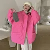 Женские траншевые пальто дофамин красочный бриллиантовый чехл хлопка хлебные пальто винтаж свободный внутренний подошва хвост корейская зимняя куртка