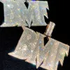 Pingente de diamante de hip -hop personalizado 925 VVS Moissanite Letter Men Gold Pass Pass Tester Nome de joias finas com correntes