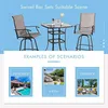 Shintenchi Patio Swivel Bar Set, alle weer textielstof Outdoor High Stool Bistro Set met 2 bar stoelen en glazen tafel