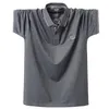 Herrpolos sommar män polo skjortor ren bomull kort ärm solid skjorta broderad emblem enkel topp överdimensionerad 5xl