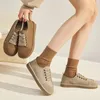 Casual Shoes Ciciyang Flat Board Kvinna äkta läder 2024 Spring Women Retro Lace-Up Ladies