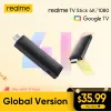 Caixa Realme 4K TV Stick Smart Google Assistant Global Version Bluetooth5.0 Controle de voz Remoto Android TV Stick 2GB 8GB HDMI 2.1 Caixa