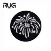 Rugwake Black Night Fireworks Tapis Tendy Round Plux Rug Gift décorer