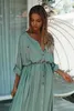 2024 Boho Cover Up Fomens Casual Kaftan Plus Size Beach Foutbits Платье Batwing рукав купание Pareo Sarong Beachwear Plage 240407