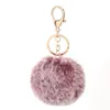 Keychains de peluche pomm pomm de moda redonda llave de piel suave y esponjosa