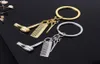 Fashion Haircut Scissor Comb Hair Dryer Keychain Key Ring Charm silver Gold Plated Key Chain bag hangs Fashion Jewelry4032211