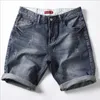 Men Gray Denim Shorts Jeans broek goede kwaliteit mannen katoenen knie lengte korte jeans zomermannelijk groot formaat denim shorts 42 240410