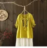 Boho Floral Prairie Peasant Blue Women Pullover Ethnic Bohemian White Gypsy Overized Shirts Tops With Tassels 240412