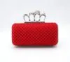 Classic DesignerType4 Red Ladies Skull Clutch Knuckle Rings Four Fingers Handbag Evening Purse Mariding Sac 03918B4373072