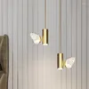 Lampade a parete Nordic Modern Simple comodino da letto Lampada Red Butterfly Per bambini Luce Luce Sfondo Luxuria Navate