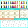 120pcs Acrylique Vierge Chèfle en cuir Pilarie Pendante Course de trèfle en acrylique Round Acrylique Keyring Ensemble DIY DÉCOR DE DIY