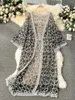 Magliette da donna Summer Beach Beach Long Cardigan Women Lace Sheer Lace-up Mediponi Oversize Coat Gone bohémien cardigans femminile